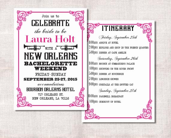 Free Bachelorette Itinerary Template Unique Bachelorette Party Weekend Invitation and Itinerary Custom