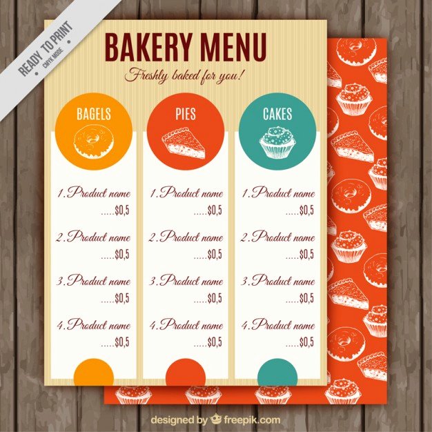 Free Bakery Menu Template Beautiful Vintage Bakery Menu Template Vector