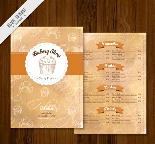 Free Bakery Menu Template Elegant Bakery Menu Template 25 Free &amp; Premium Download