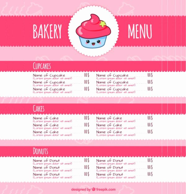 Free Bakery Menu Template Elegant Bakery Menu Template 25 Free &amp; Premium Download