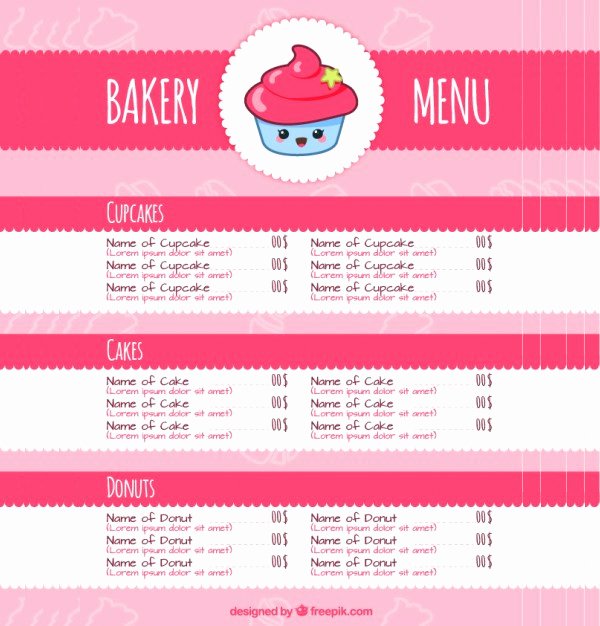 Free Bakery Menu Template Elegant Bakery Menu Template 25 Free &amp; Premium Download