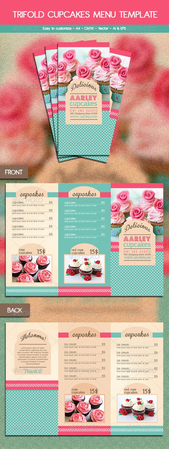 Free Bakery Menu Template Fresh Free Bakery Menu Trifold Template Dondrup