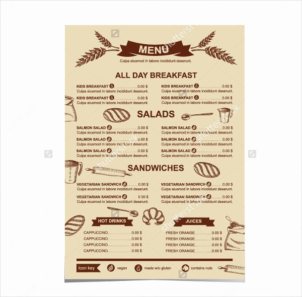 Free Bakery Menu Template Luxury Bakery Menu Template 25 Free &amp; Premium Download