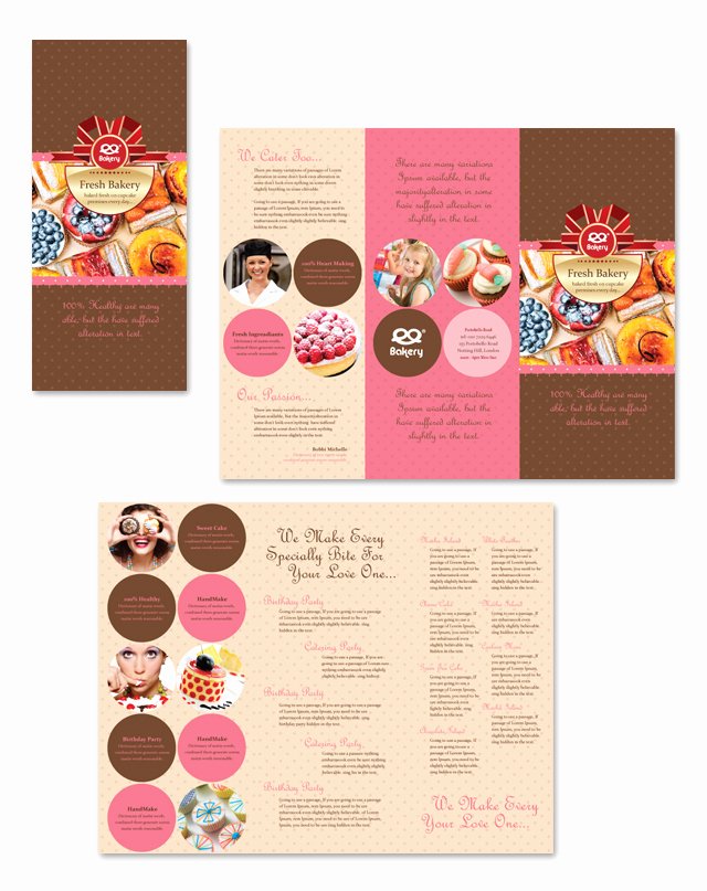 Free Bakery Menu Template Luxury Bakery Tri Fold Brochure Template