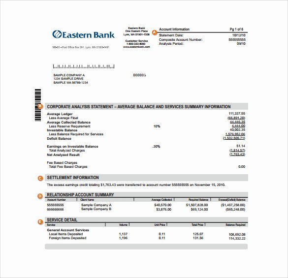 Free Bank Statement Template Awesome Sample Bank Statement Template 13 Free Documents