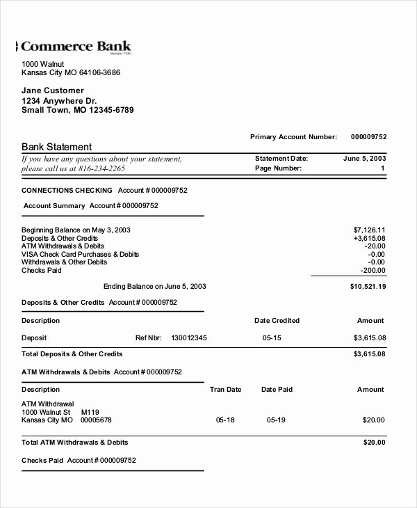Free Bank Statement Template Best Of Statement Template 8 Free Word Excel Pdf Documents