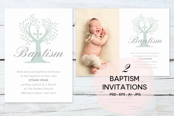 Free Baptism Invitation Templates Elegant 2 Baptism Invitations Invitation Templates Creative Market