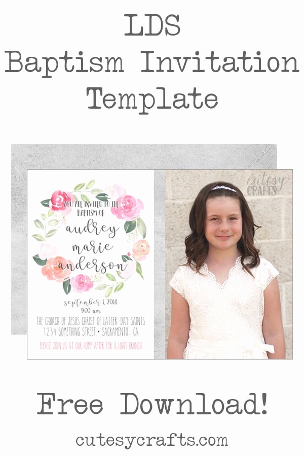 Free Baptism Invitation Templates New Free Lds Baptism Invitation Template Cutesy Crafts