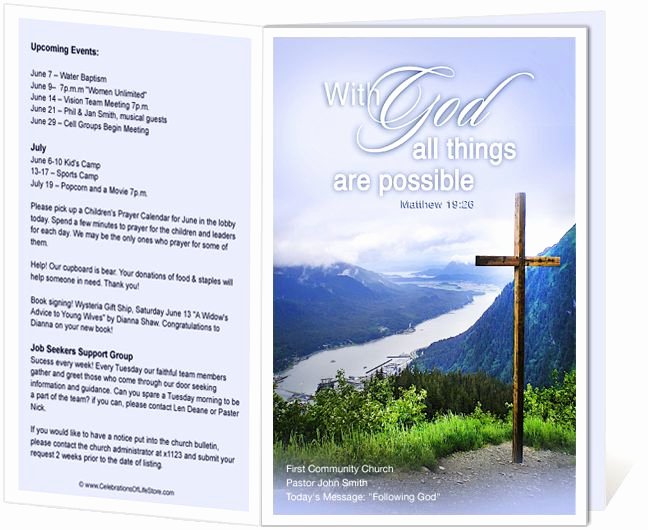 Free Bulletin Template Best Of Church Bulletin Templates Mountain with God All Things