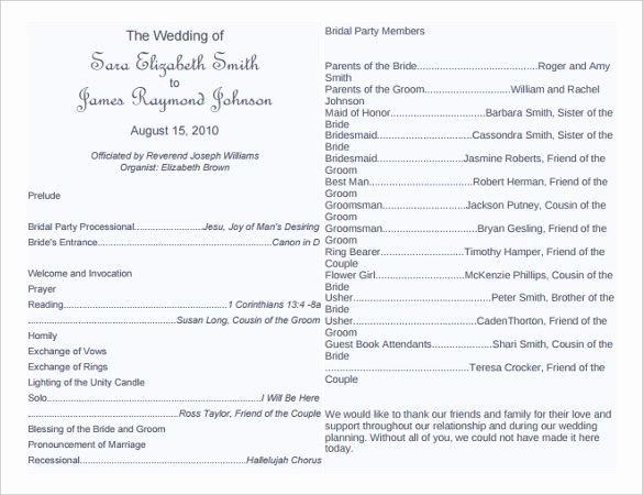 Free Bulletin Template Luxury Free Wedding Program Word Templates