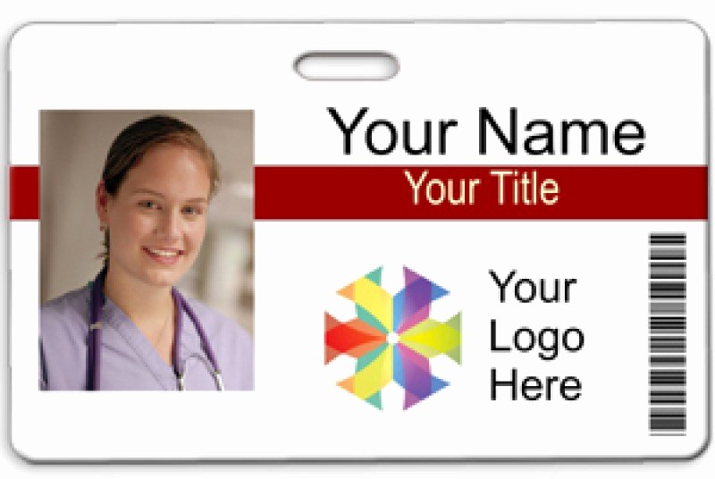 Free Child Id Card Template Elegant Horizontal Id W Bar Code &amp; 2 Lines Text Name Tag