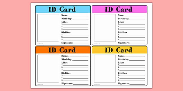 Free Child Id Card Template Elegant New Starter Id Card New Starter Id Card Id Card