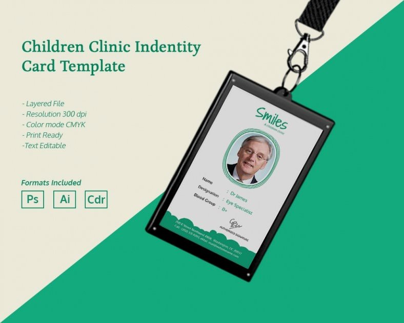 Free Child Id Card Template Elegant Simple Children Clinic Identity Card Template