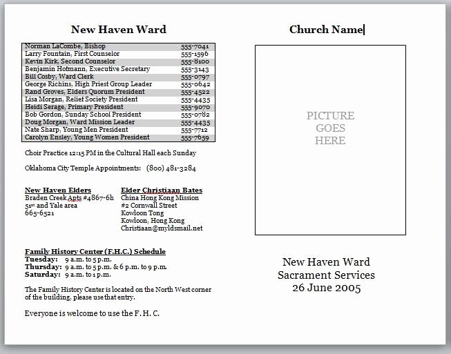 Free Church Bulletin Templates Inspirational Church Bulletin Templates