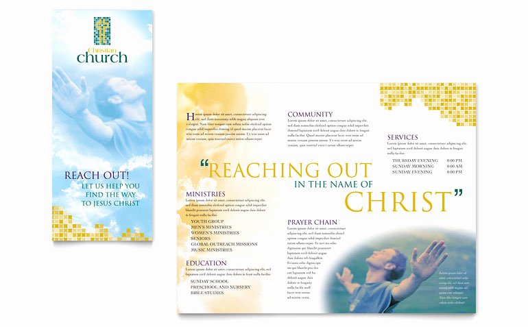 Free Church Bulletin Templates Microsoft Publisher Luxury Christian Church Brochure Template Word &amp; Publisher