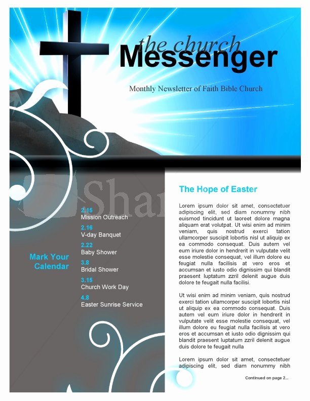 Free Church Bulletin Templates Microsoft Publisher Luxury Church Cross Newsletter Template