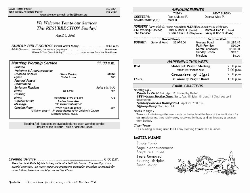 Free Church Bulletin Templates Unique Church Bulletin Templates Church Bulletins