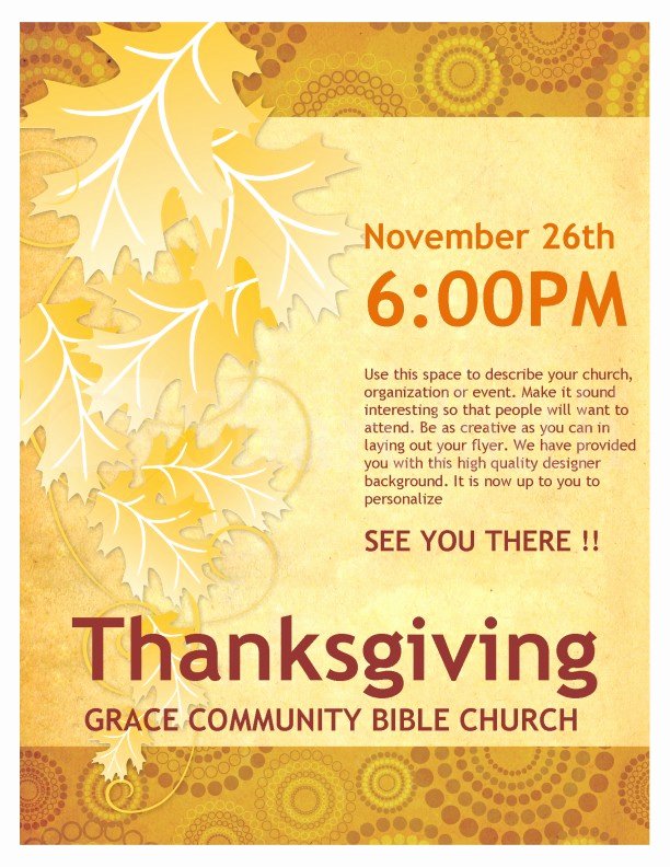 Free Church Flyer Templates Microsoft Word Elegant Thanksgiving Church Flyer Template