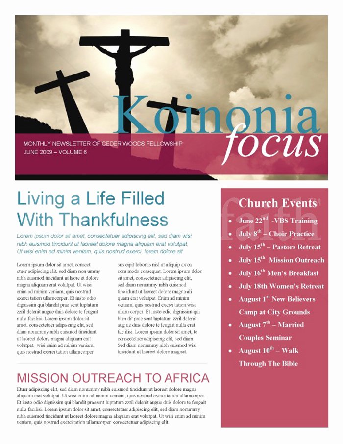 Free Church Newsletter Templates for Microsoft Publisher Awesome 15 Free Church Newsletter Templates Ms Word Publisher