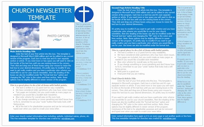 Free Church Newsletter Templates for Microsoft Publisher Elegant Church Newsletter Template Free for Word