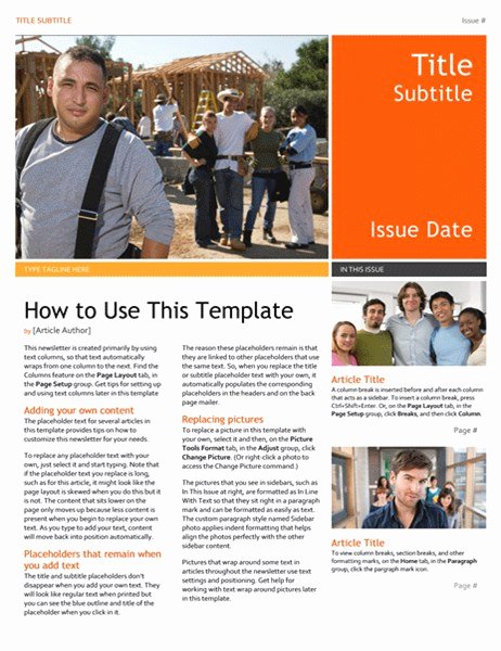 Free Church Newsletter Templates for Microsoft Publisher New Newsletter