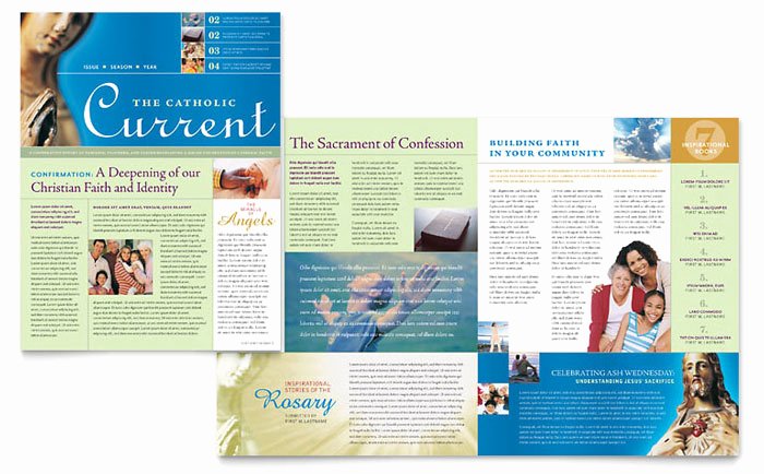 Free Church Newsletter Templates for Microsoft Publisher Unique Catholic Parish and School Newsletter Template Design