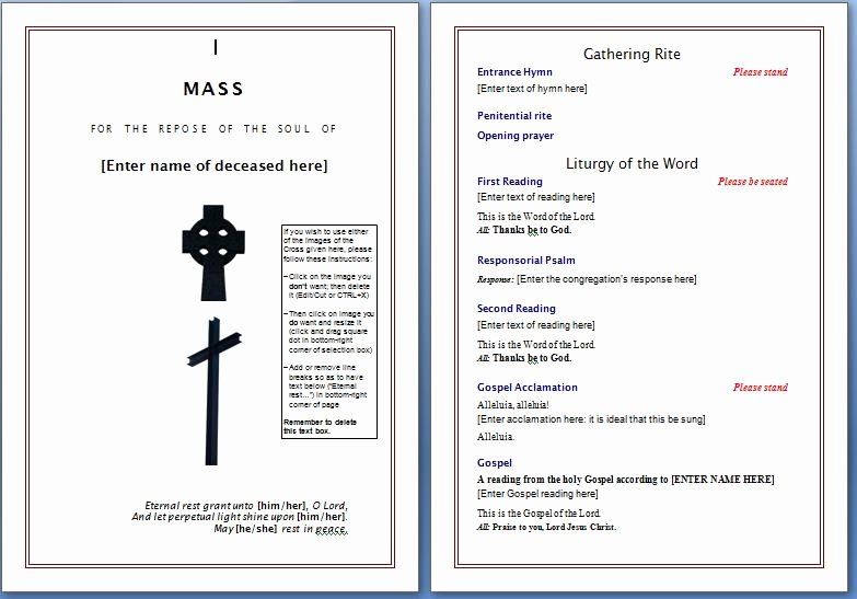 Free Church Program Template Microsoft Word Fresh Free Funeral Program Template – Microsoft Word Templates