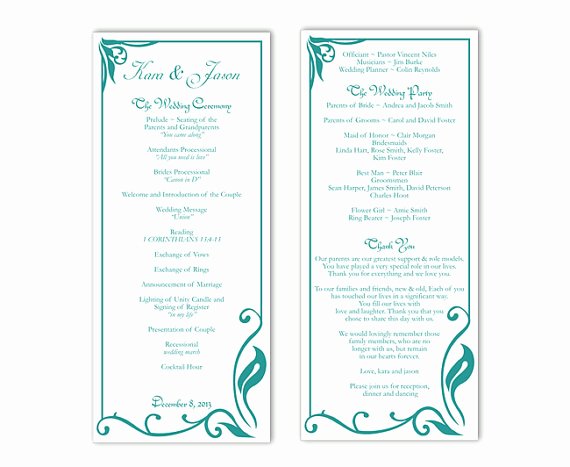 Free Church Program Template Word Lovely Wedding Program Template Diy Editable Text Word File