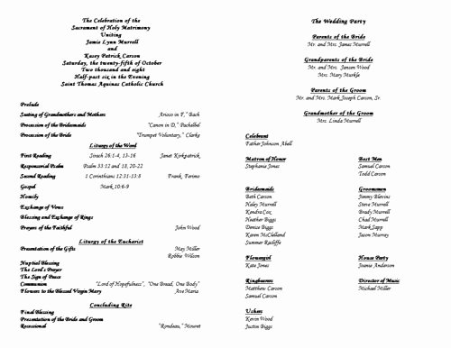 Free Church Program Template Word Unique Catholic Wedding Program Template 3