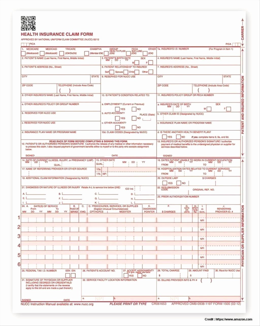 Free Cms 1500 Template for Word Awesome Hcfa 1500 form Pdf Seven Reasons why People Love Hcfa 1500