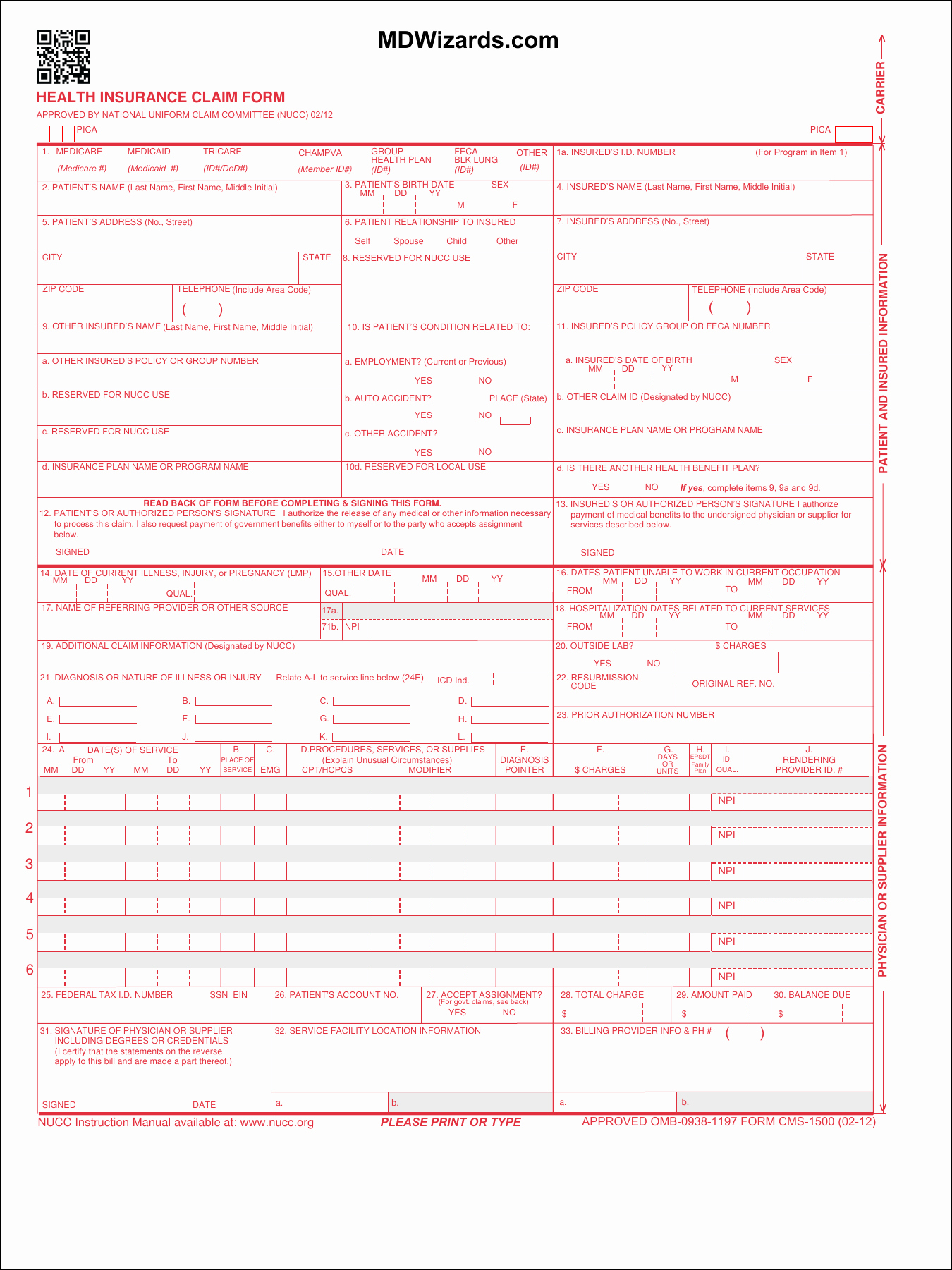 Free Cms 1500 Template for Word Luxury Hcfa 1500 form Olalaopx