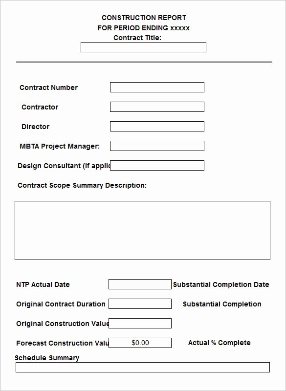 Free Construction Daily Report Template Excel Luxury 24 Daily Construction Report Templates Pdf Google Docs