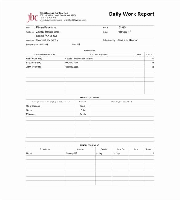 Free Construction Daily Report Template Excel New 64 Daily Report Templates Pdf Docs Excel