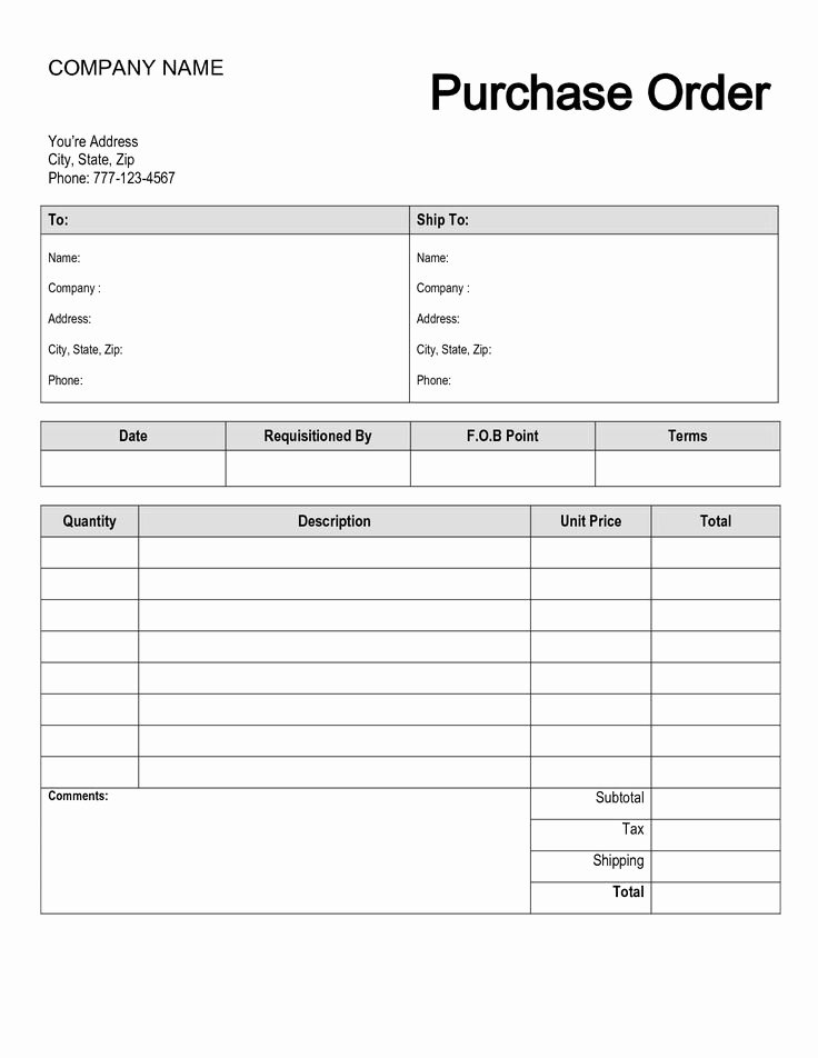 Free Craft order form Template Fresh Free Printable Purchase order form Purchase order
