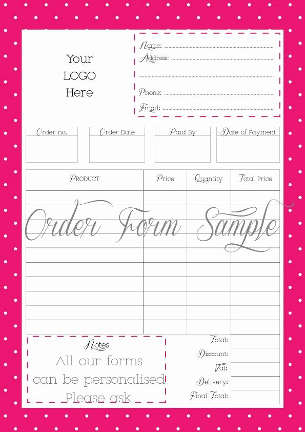 Free Craft order form Template Lovely order form Custom order form Printable Work at Home