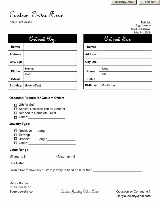 Free Craft order form Template Luxury Special order form