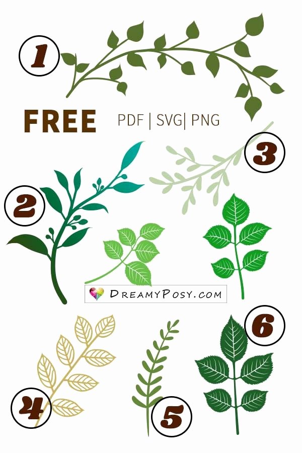 Free Cricut Paper Flower Template Lovely Leaves Template Branch Template Free Pdf Svg Png Files