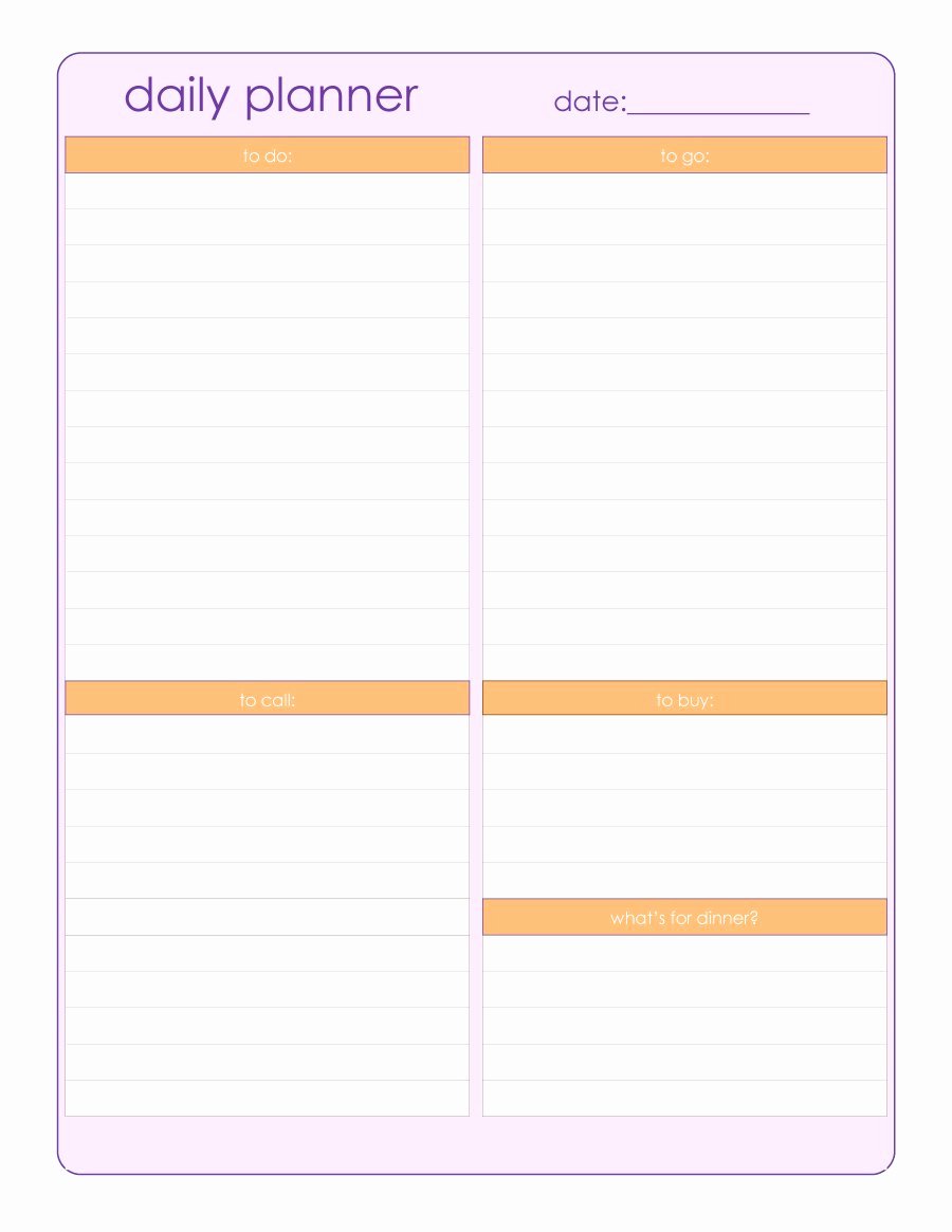 Free Daily Schedule Template Awesome 40 Printable Daily Planner Templates Free Template Lab