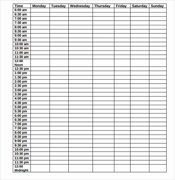 Free Daily Schedule Template Beautiful 23 Printable Daily Schedule Templates Pdf Excel Word