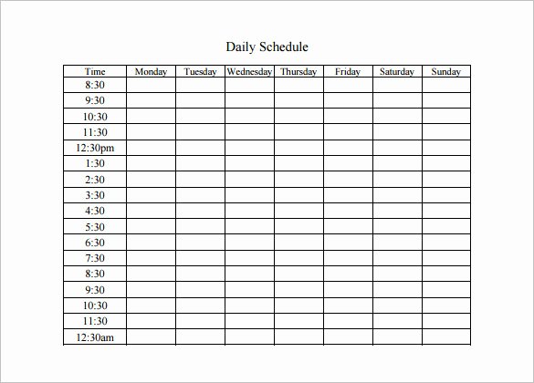 Free Daily Schedule Template Beautiful Daily Schedule Template 5 Free Word Excel Pdf