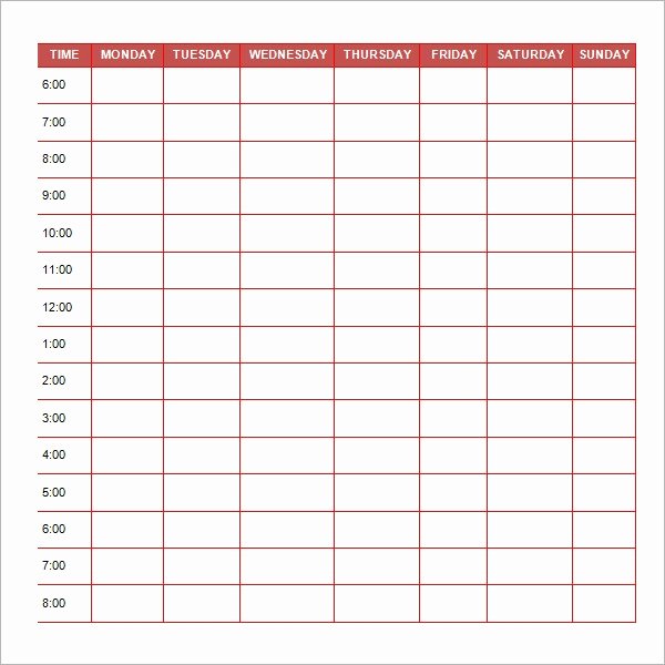 Free Daily Schedule Template Lovely 23 Printable Daily Schedule Templates Pdf Excel Word