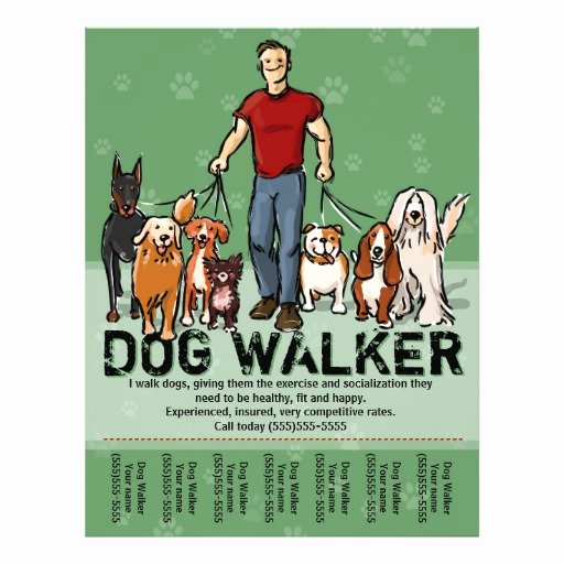 Free Dog Walking Flyer Template Awesome Dog Walker Dog Walking Guy Grn Promotemplate Flyer