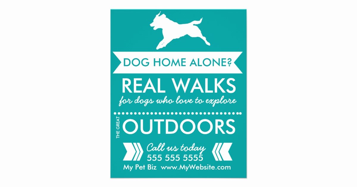 Free Dog Walking Flyer Template Awesome Dog Walker Flyer Personalizable