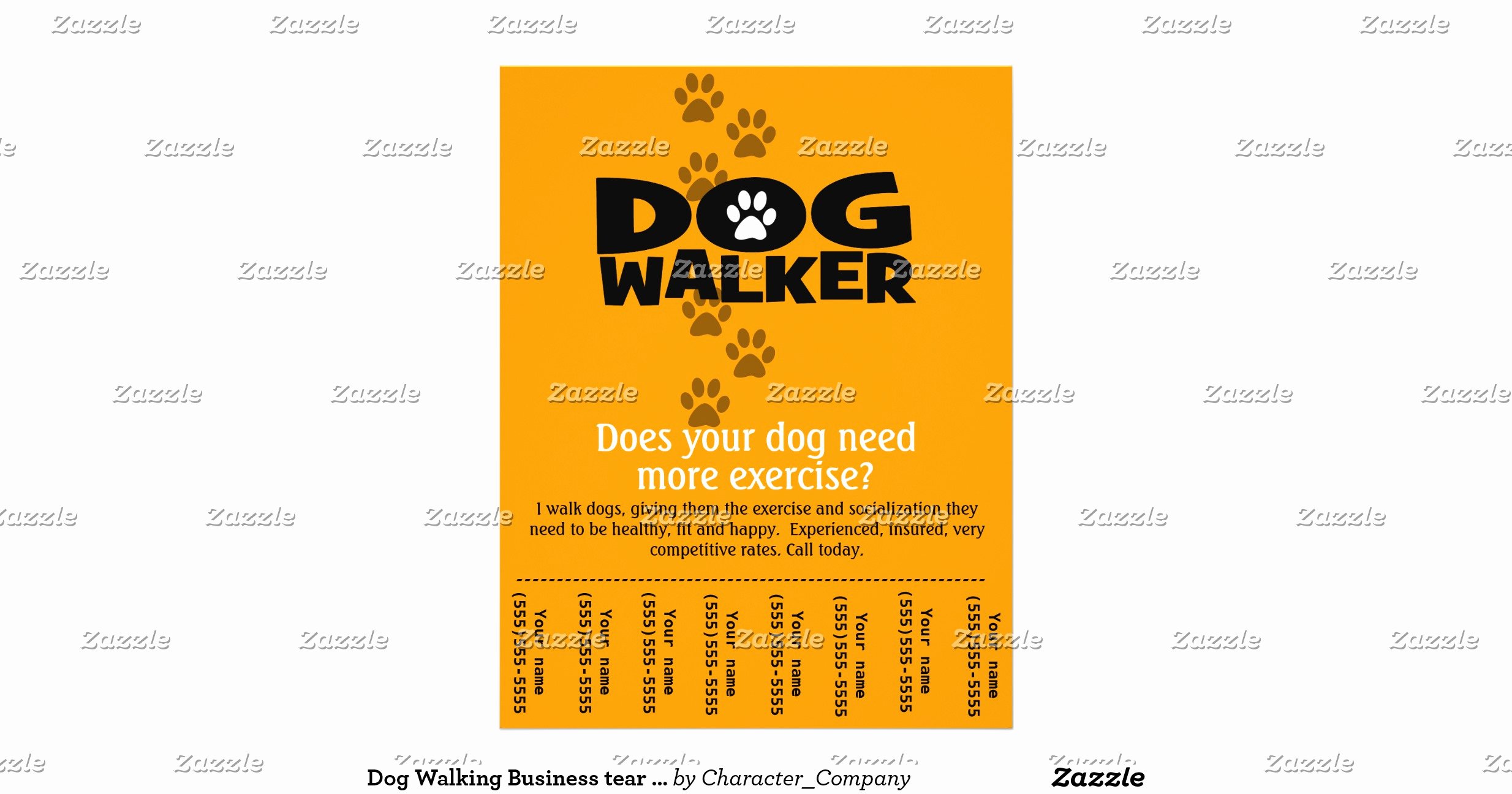 Free Dog Walking Flyer Template Awesome Dog Walking Business Tear Sheet Flyer Template