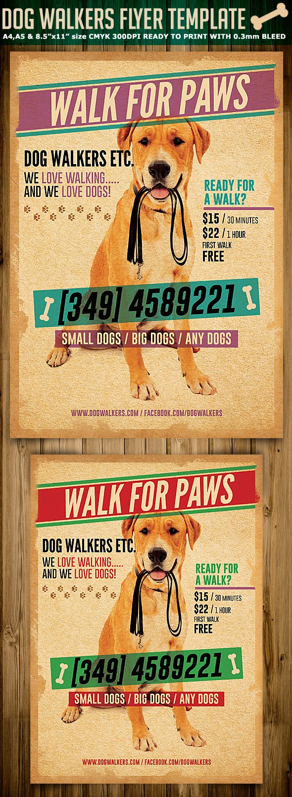 Free Dog Walking Flyer Template Lovely Dog Walkers Flyer Template 2 On Behance