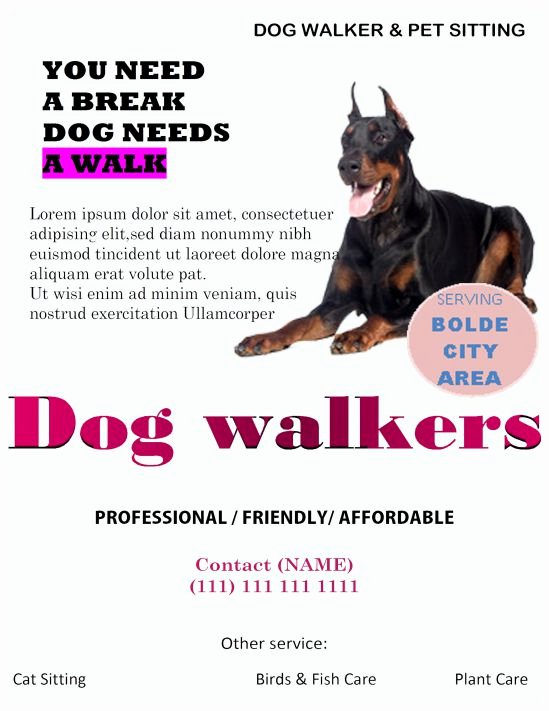 Free Dog Walking Flyer Template New 25 Dog Walking Flyers for Small Dog Sitting Businesses