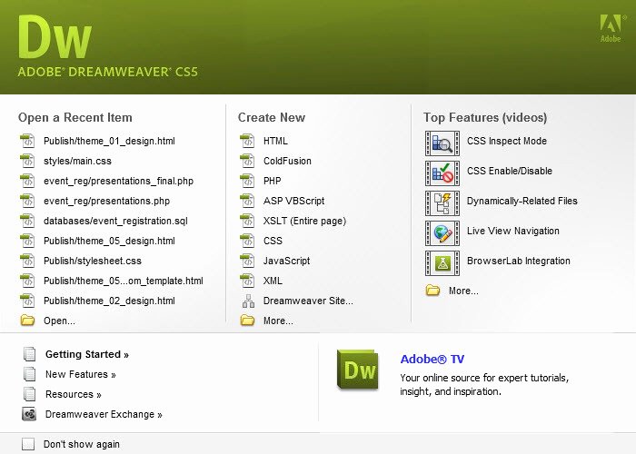 Free Dreamweaver Templates Cs5 Awesome Adobe Dreamweaver Cs5 Full Version with Registered Serial