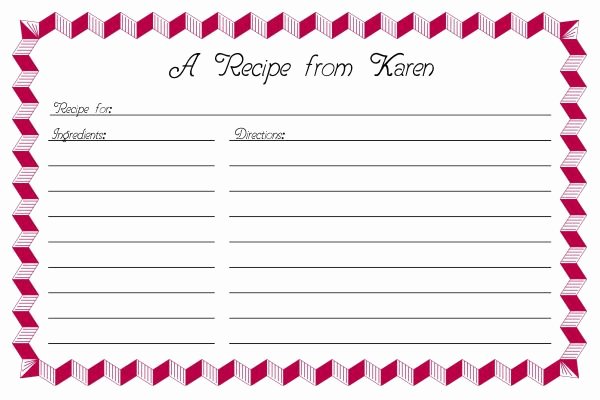 Free Editable Recipe Card Templates for Microsoft Word Awesome Recipe Card Template 2