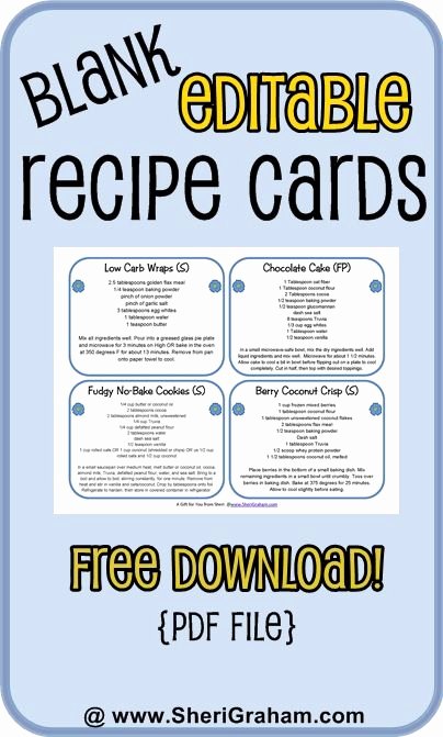 Free Editable Recipe Card Templates for Microsoft Word Best Of Blank Editable Recipe Cards 1 2 &amp; 4 Card Versions Free