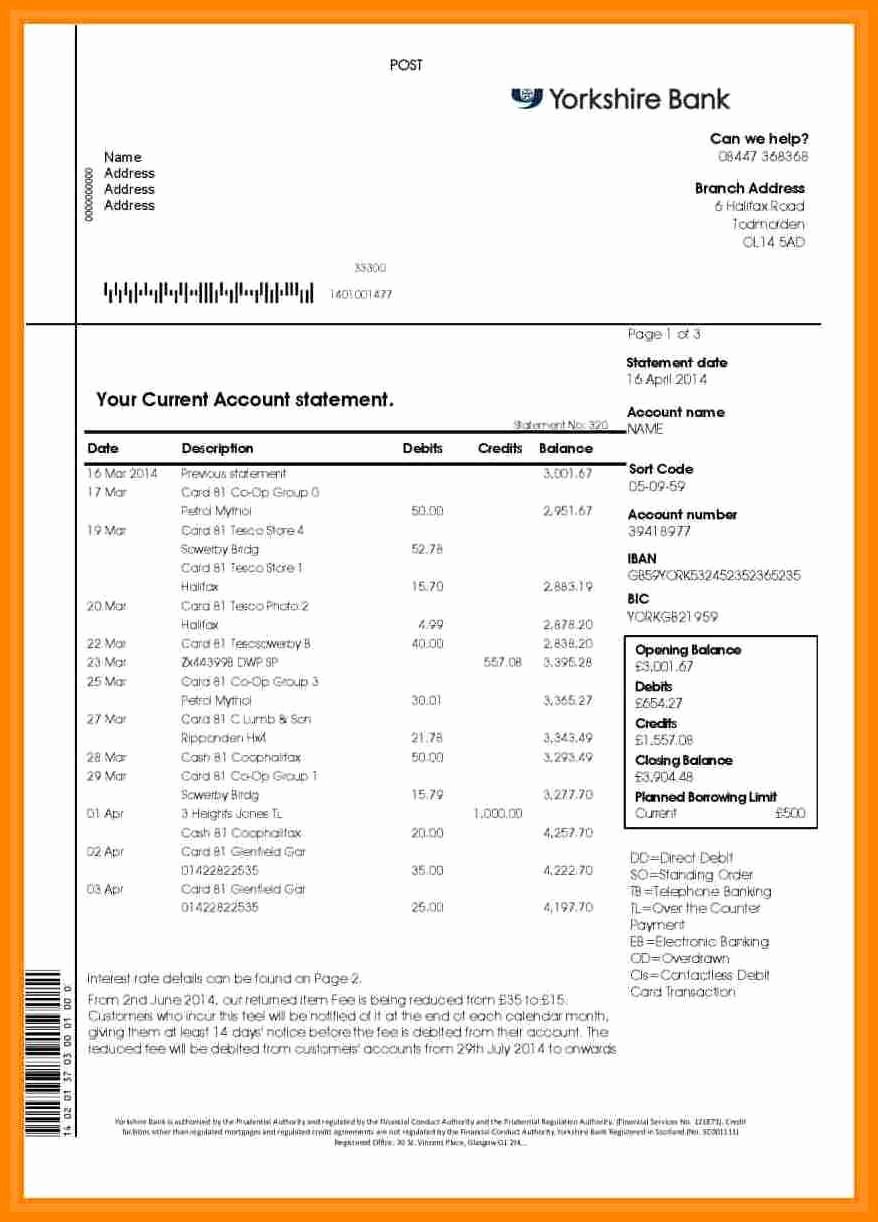 create a fake bank account statement